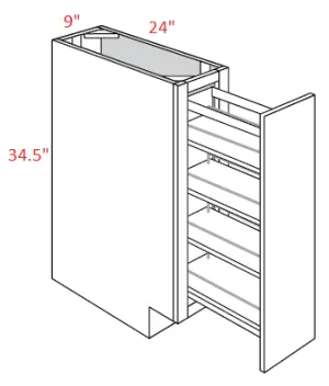 EB10-BSP9 Elegant White Assembled 9" Spice Base Cabinet