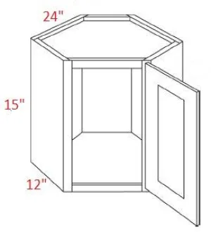 EB10-CW2415 Elegant White Assembled 24x15 Wall Diagonal Corner Cabinet