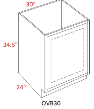 EB10-OVB30 Elegant White Assembled 30" Oven Base Cabinet