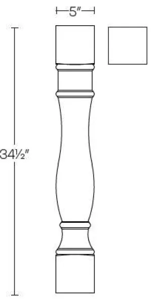 EB10-POST5-R Elegant White Large Turnpost