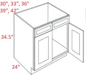 EB10-SB30 Elegant White Assembled 30" Sink Base Cabinet