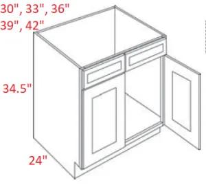 EB10-SB33 Elegant White Assembled 33" Sink Base Cabinet