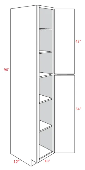 EB10-UC1812X96 Elegant White Assembled 18x96x12 Pantry Cabinet