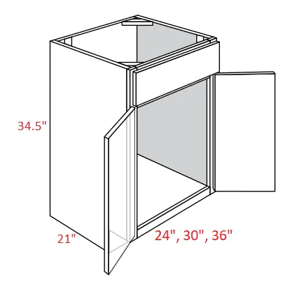 EB10-V2421 Elegant White Assembled Vanity Sink Base cabinet