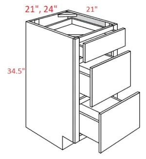 EB10-VDB21 Elegant White Assembled Vanity Drawer Base cabinet