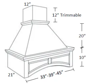 EB10-WHA30/33 Elegant White Decorative Arched Hood