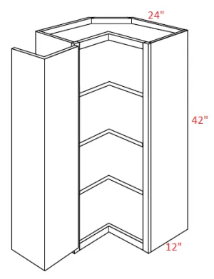 EB10-WSQ2442 Elegant White Assembled 24x42 Wall Corner Cabinet