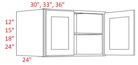 EB22-3312X24 Elegant Dove Assembled 33x12x24 Wall Cabinet