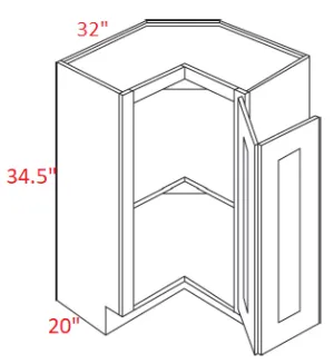 EB22-BSQC36 Elegant Dove Assembled 36" Easy Reach Corner Cabinet