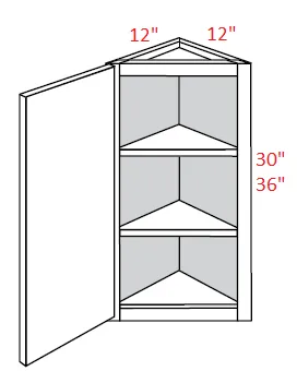 EB22-WEC1236 Elegant Dove Assembled Angle Wall Cabinet