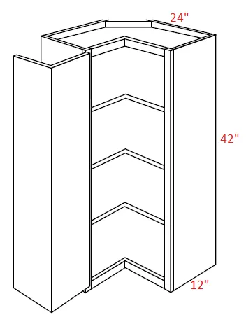 EB22-WSQ2442 Elegant Dove Assembled 24x42 Wall Corner Cabinet