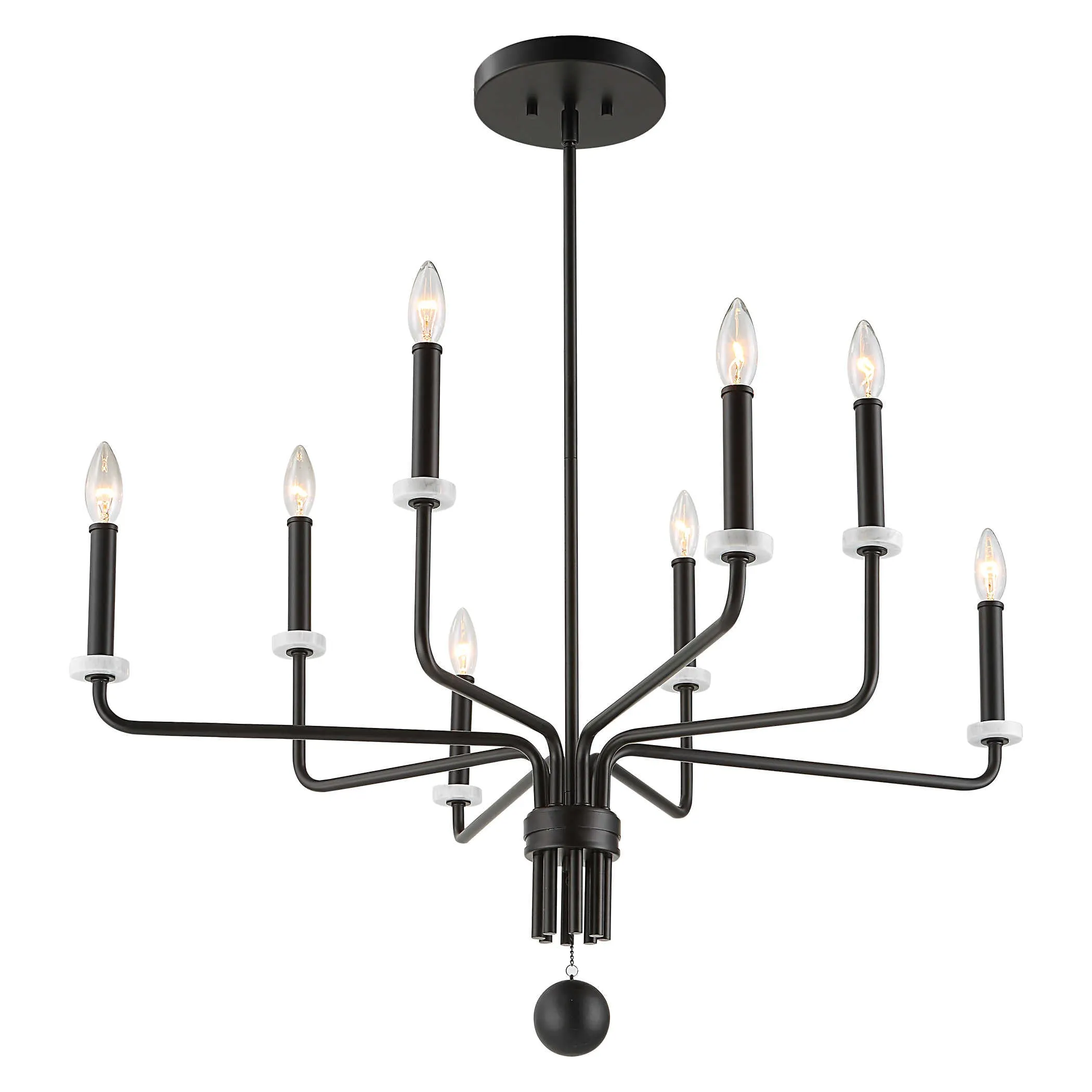 Ebony Elegance 8 Light Chandelier