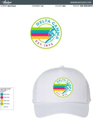 EC05-020824REP Delta Gamma University of Texas Hat Embroidery 2024-PR - White & Navy