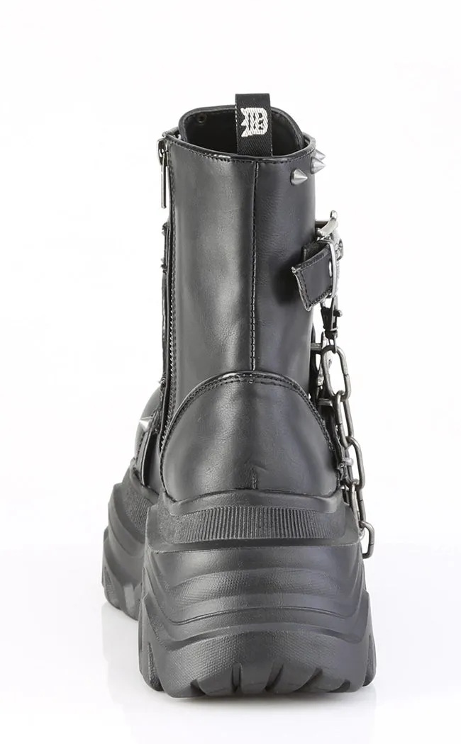 ECHO-60 Black Vegan Leather Ankle Boots