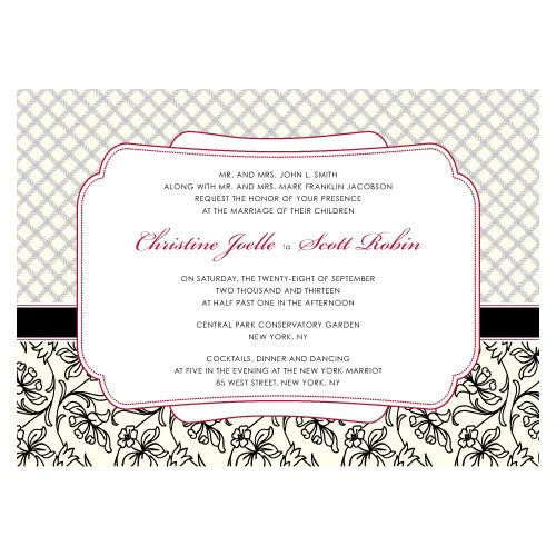 Eclectic Patterns Invitation Classical Green