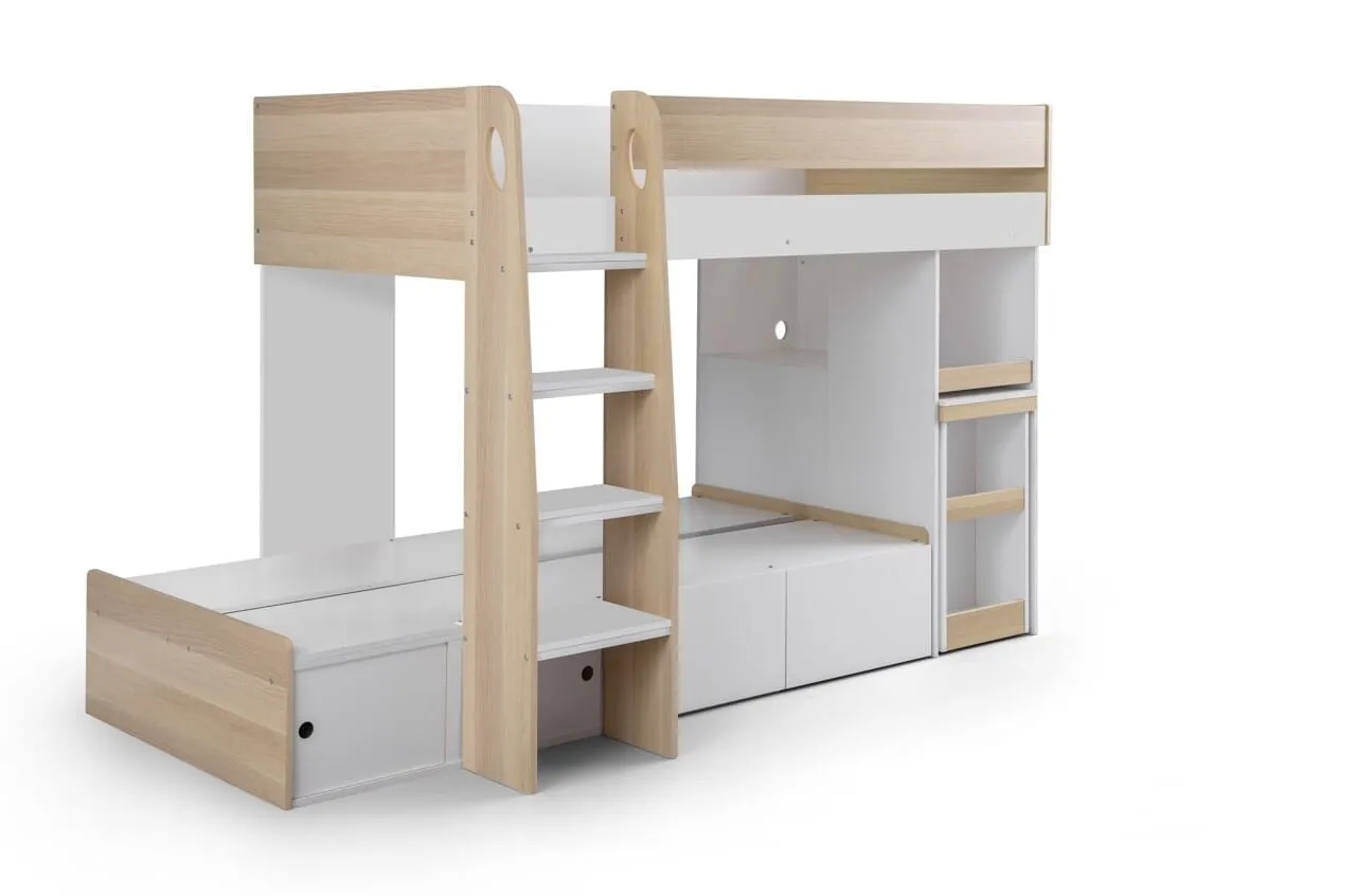 Eclipse Bunk Bed - Scandinavian Oak & White