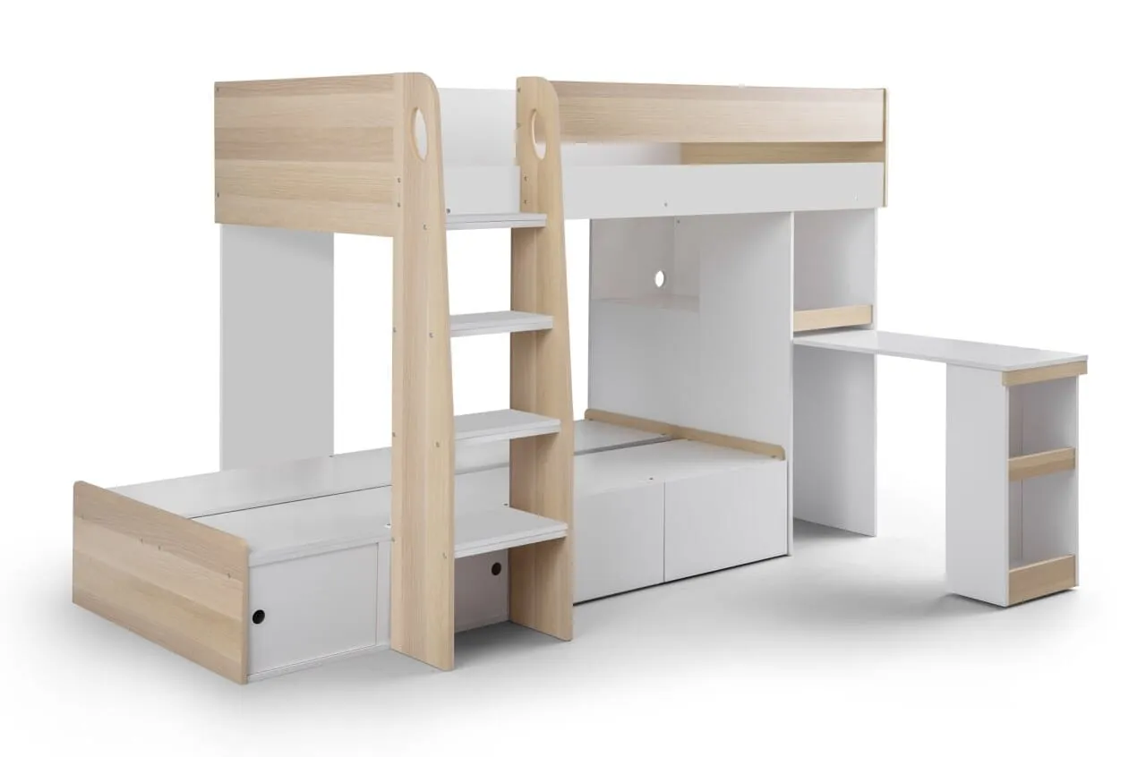 Eclipse Bunk Bed - Scandinavian Oak & White