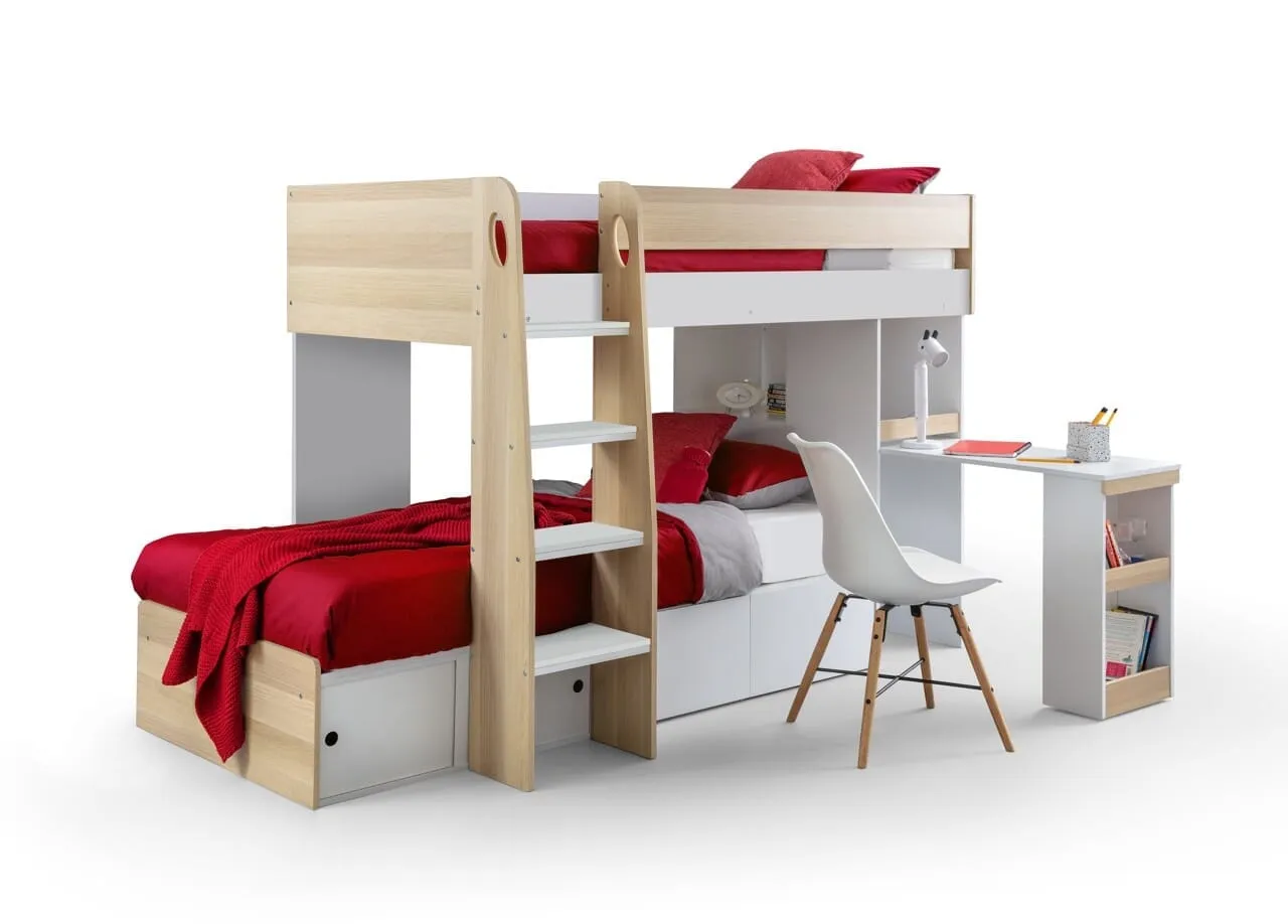 Eclipse Bunk Bed - Scandinavian Oak & White