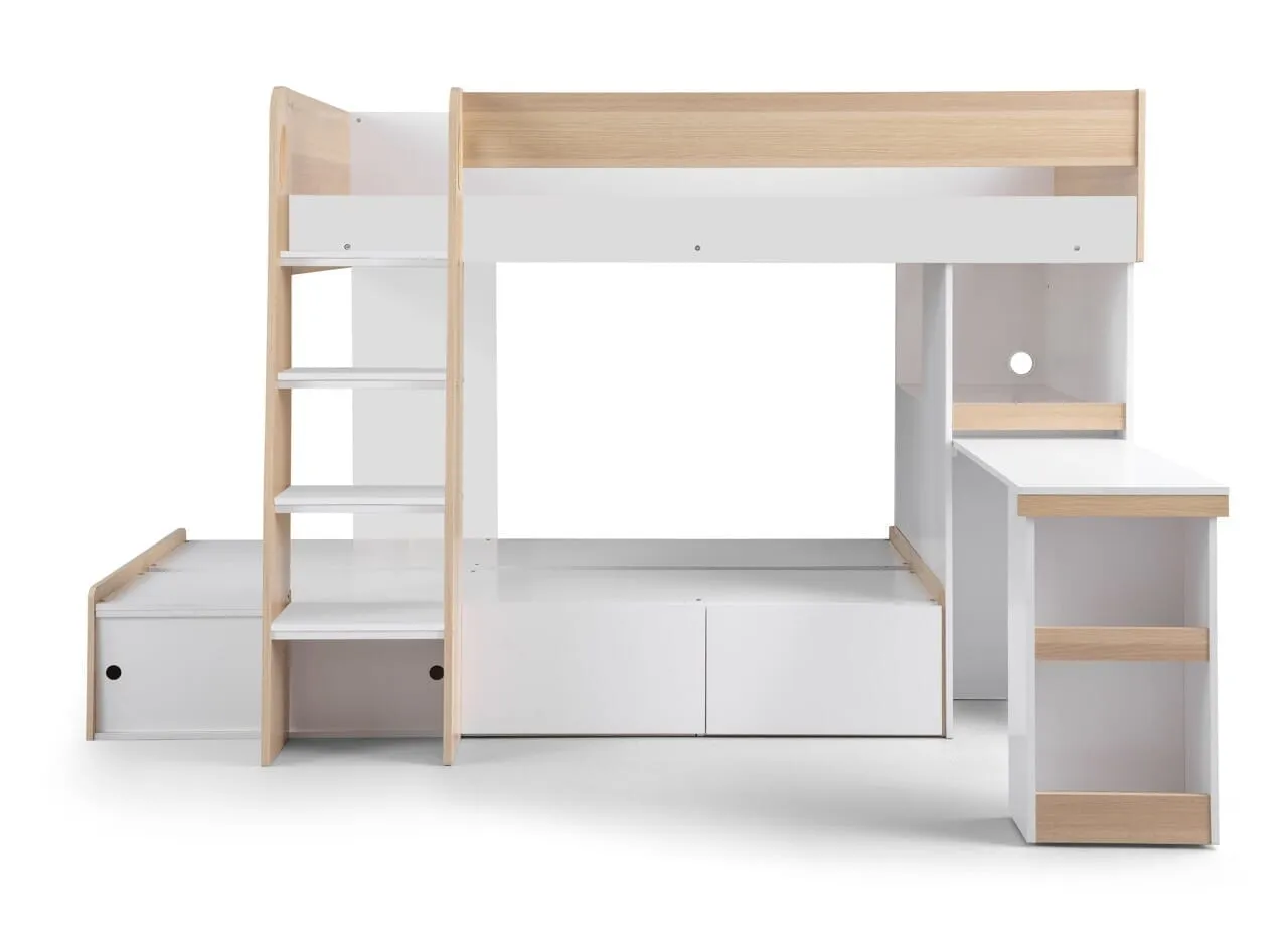 Eclipse Bunk Bed - Scandinavian Oak & White