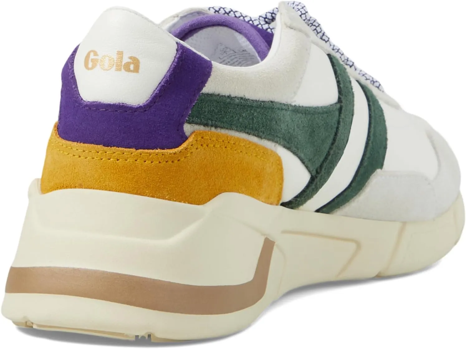 Eclipse Pure Gola Sneakers, White/Evergreen/Royal Purple