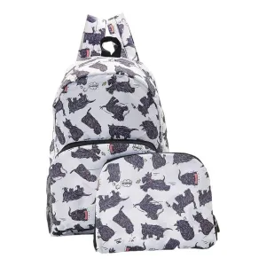 Eco Chic Lightweight Foldable Backpack (Scatty Scotty White)