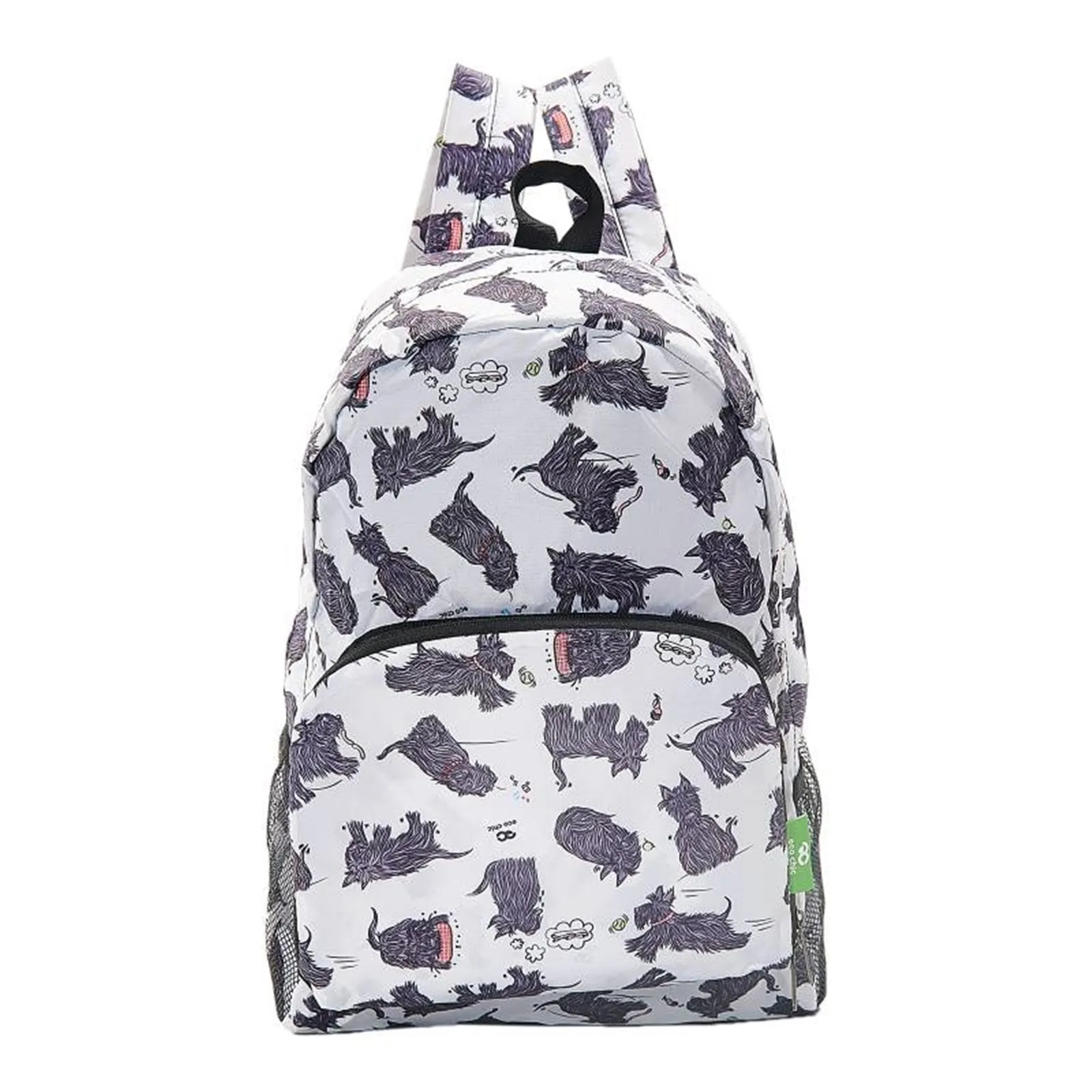 Eco Chic Lightweight Foldable Backpack (Scatty Scotty White)