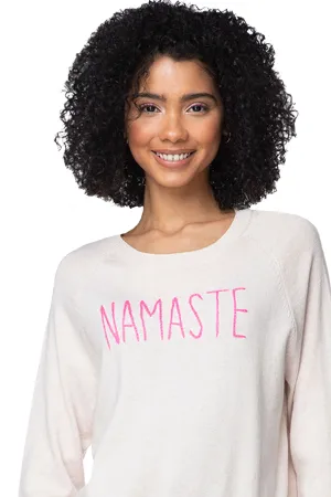 Eco Cotton Crew Sweater | Namaste Embroidery Stitch