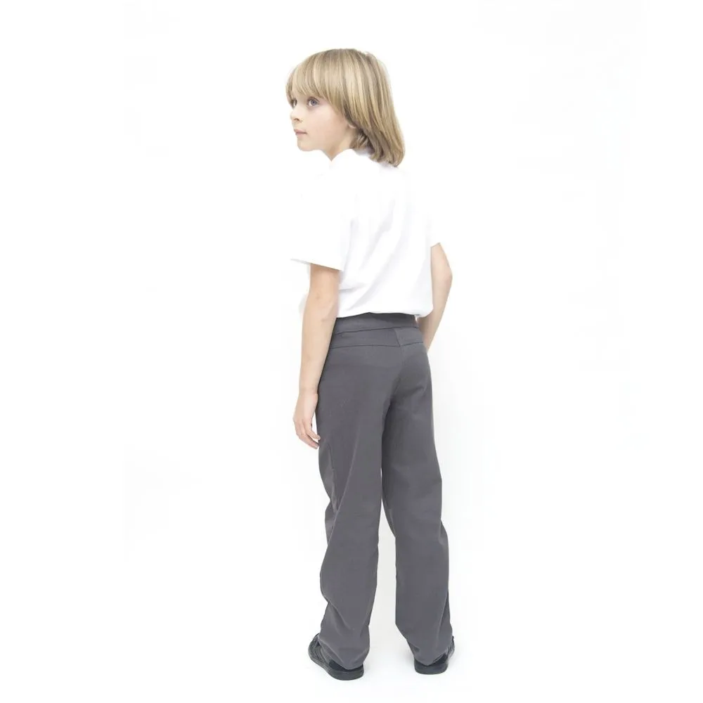 Eco Outfitters Organic Cotton Boys Slim Fit School Trousers - Grey