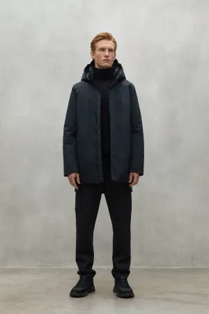 Ecoalf Cappotto Tess. Tecnico 3/4 Nero Uomo