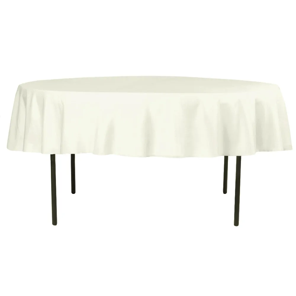 Economy Polyester Tablecloth 90" Round - Ivory