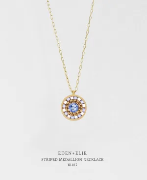 EDEN   ELIE Striped Medallion necklace - Mist