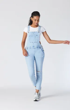 EDERA OVERALLS IN LIGHT RIPPED LA VINTAGE