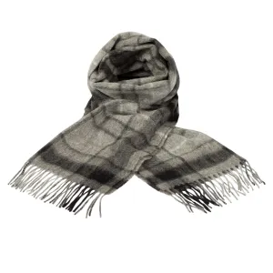 Edinburgh 100% Cashmere Wide Scarf  Monochrome Buchanan