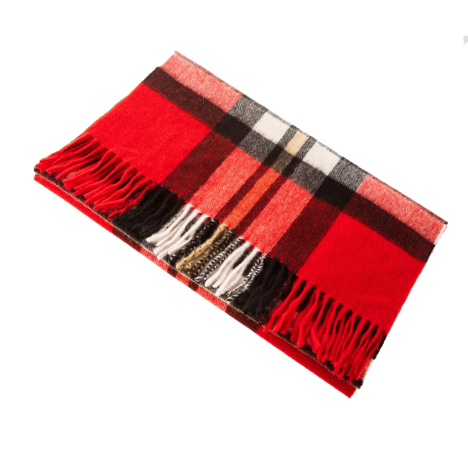 Edinburgh 100% Cashmere Wide Scarf  Thomson Red