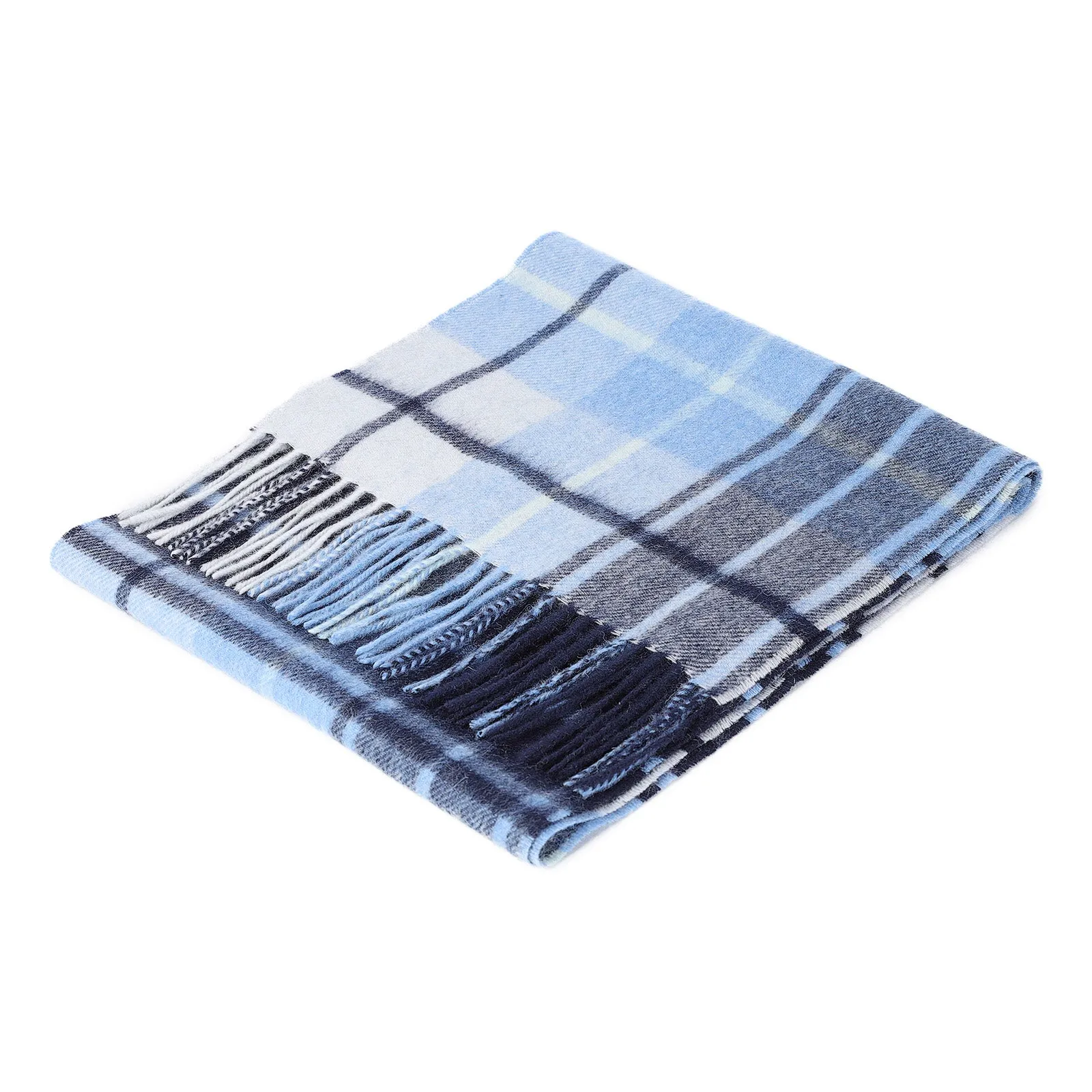 Edinburgh 100% Lambswool Tartan Scarf Mill Check Eclipse