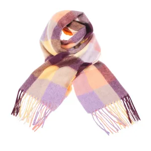 Edinburgh Cashmere Scarf  5 Square Tartan - Orange