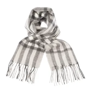 Edinburgh Cashmere Scarf  Chequer Tartan - Charcoal/Light Grey