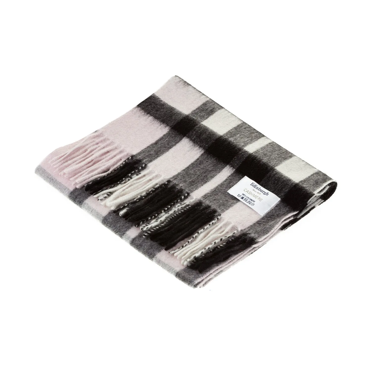 Edinburgh Cashmere Scarf  Exploded Scotty Thomson Lt Pink