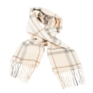 Edinburgh Cashmere Scarf  Highlight Check - Olive/Brown/Oyster