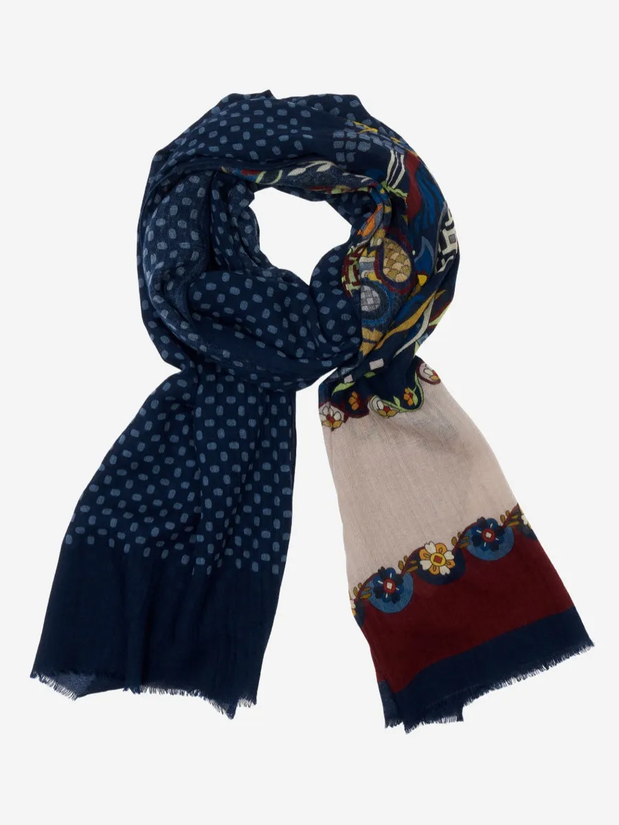 Edoardo (blue) - soft and lightweight Italian scarf from 100% wool