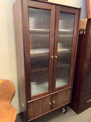 EDWARD Glass Display Hutch Cabinet American Hardwood