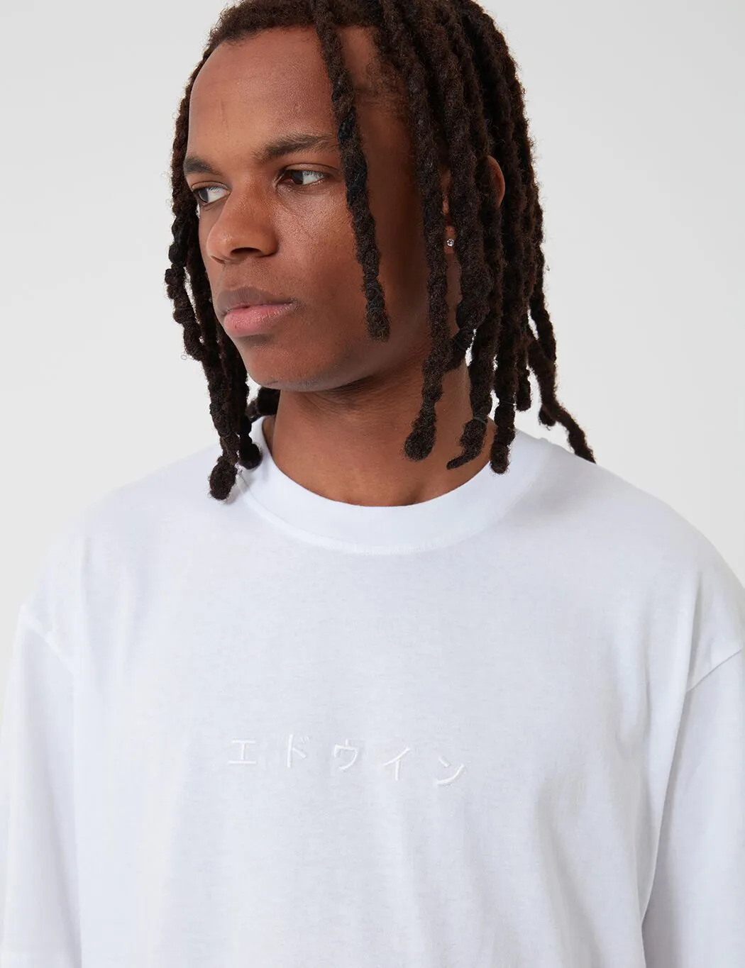 Edwin Katakana Embroidery T-Shirt - White