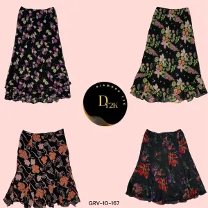 Effortless Chic: Y2K Floral Poly Skirts for Day & Night (GRV-10-167)