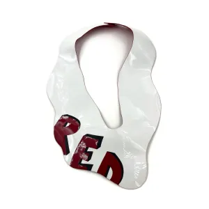 Efharis Alepedis - Red and White Leather Necklace