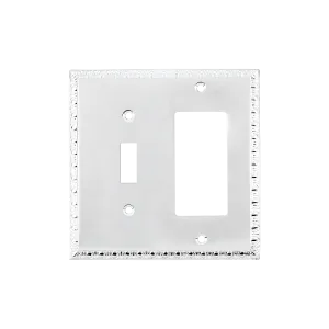 Egg & Dart Switch Plate with Toggle and Rocker in Bright Chrome