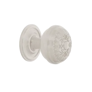 Egg And Dart Brass 1 3/8" Cabinet Knob with Classic Rose in Satin Nickel