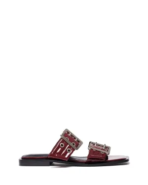 Ego Flat Sandal Cherry Patent