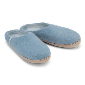 Egos Felted Wool Mule Slippers, Light Blue