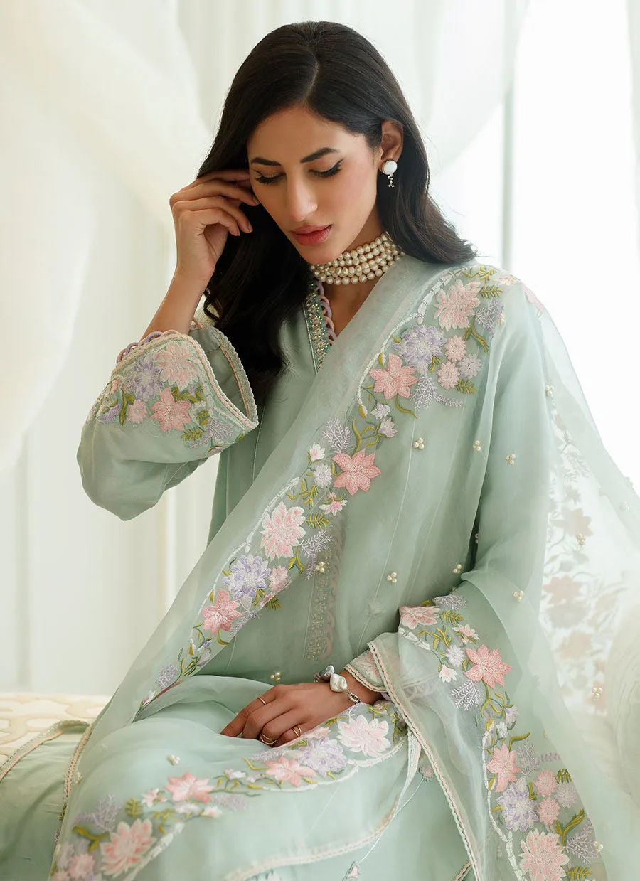 Eid Drop One - Menthe Shirt And Dupatta