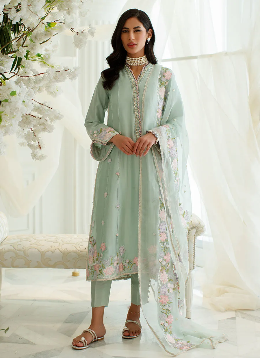 Eid Drop One - Menthe Shirt And Dupatta